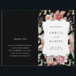Black | Tropical Floral Wedding Ceremony Program<br><div class="desc">CHANGEABLE BACKGROUND COLOR | This wedding ceremony program features a colourful seamless pattern with blush,  pink,  green,  and red fantasy flowers adorning a decorative frame.  NOTE: You will need to fold them in half when they arrive.</div>