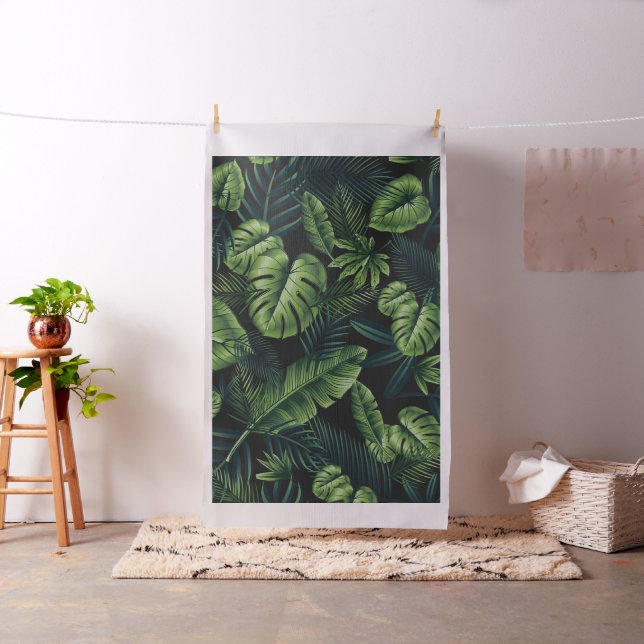 Black Tropical Pattern Fabric (In Situ)