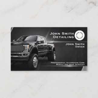 Black Truck Auto Washing and Detailing w logo Business Card