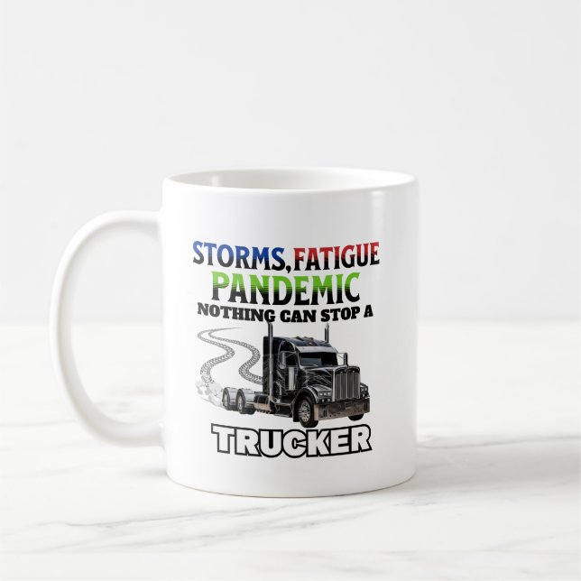Black Truck Speed Road Strength Unstoppable Driver Coffee Mug (Left)