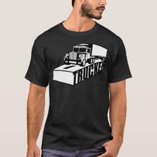 black truck truck lorry farmer driving car art cul T-Shirt