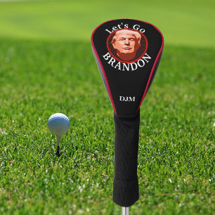 Black Trump Let's Go Brandon Monogram  Golf Head Cover