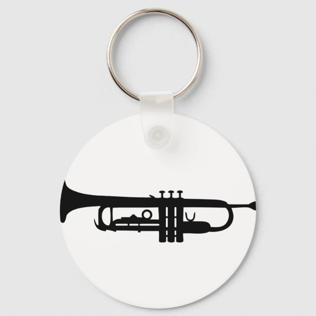 black trumpet icon key ring (Front)
