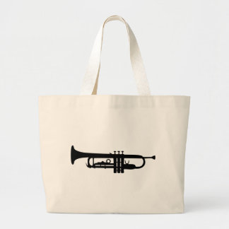 black trumpet icon large tote bag