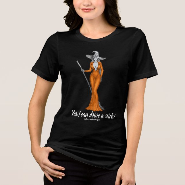 Black Tshirt  Halloween Pretty Witch Funny Saying (Front)
