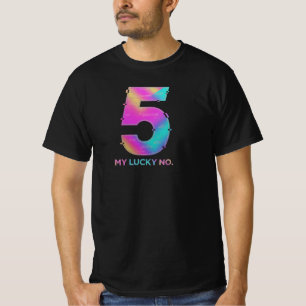 Black tshirt Lucky Number Logo print