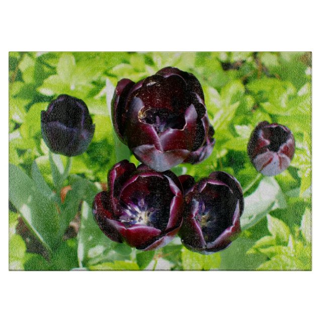 Black Tulips from Holland Cutting Board (Front)