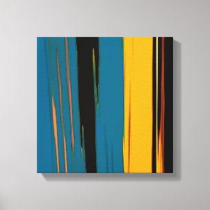 Black Turquoise And Orange Go! Abstract Art Canvas Print