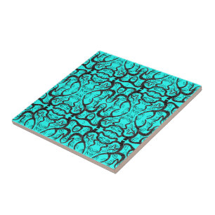 Black & Turquoise Art - Customisable - Add Colour Tile