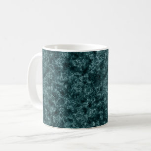 Black turquoise marble coffee mug