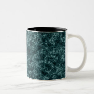 Black turquoise marble Two-Tone coffee mug