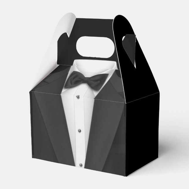 Black Tuxedo and Wedding Dress Favour Box (Back Side)
