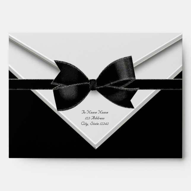 Black Tuxedo Black Tie Black Envelopes (Front)