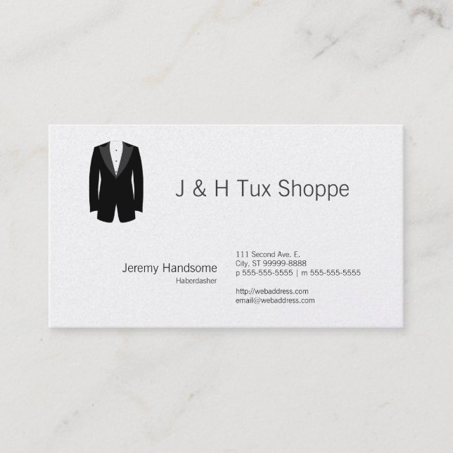 Black Tuxedo Business Card (Front)