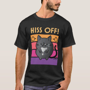 Black Tuxedo Cat Hiss Off Cosy Mystery Meow Cat T-Shirt