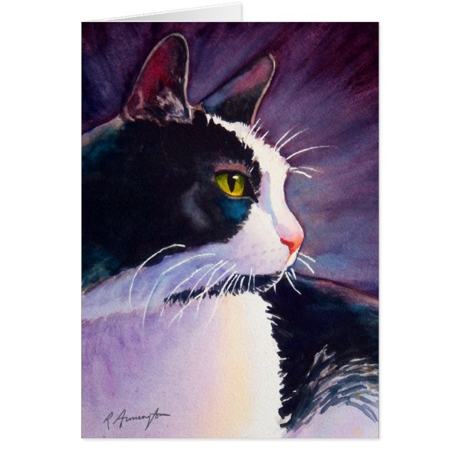 Black Tuxedo Cat in Stormy Mood (Front)