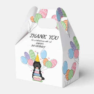 Black Tuxedo Cockapoo Cavapoo Birthday Thank You Favour Box
