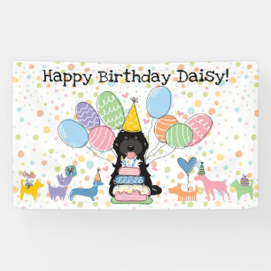 Black Tuxedo Cockapoo Cavapoo Dog Birthday Party Banner