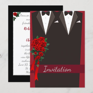 Black Tuxedo Gay Wedding Invitation