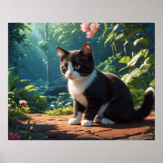 *~* Black Tuxedo Kitty AP68 5:4 Feline Kitten Cat Poster (Front)