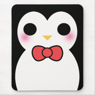Black Tuxedo Penguin Mouse Mat