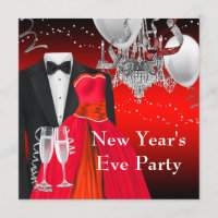 Black Tuxedo Red Dress Party
