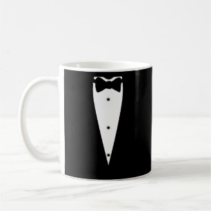 Black Tuxedo Suit Jacket With Lapel Bow-Tie Coffee Mug