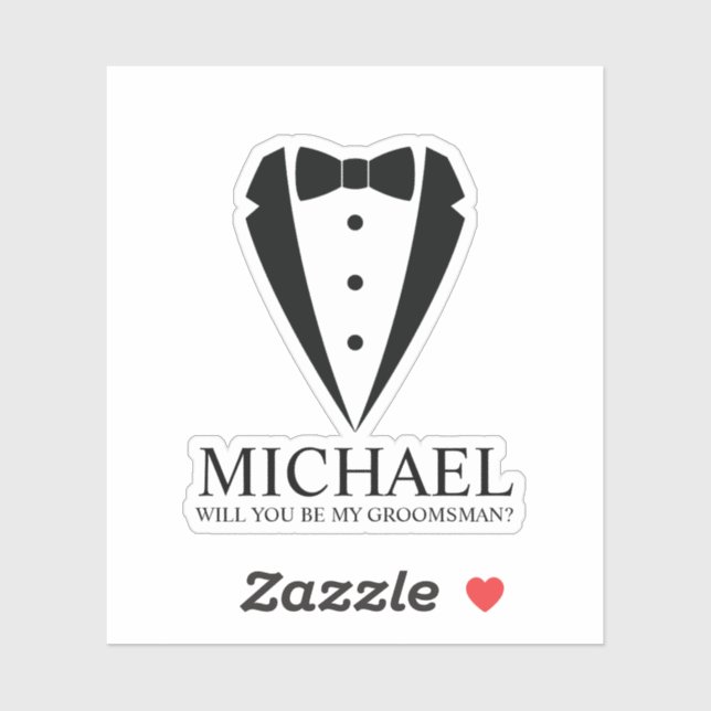 Black Tuxedo Suit Personalised Groomsman Proposal (Sheet)