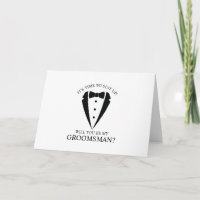 Black Tuxedo Suit Personalised Groomsman Proposal