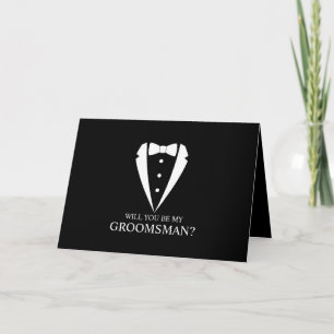 Black Tuxedo Suit Personalised Groomsman Proposal Invitation