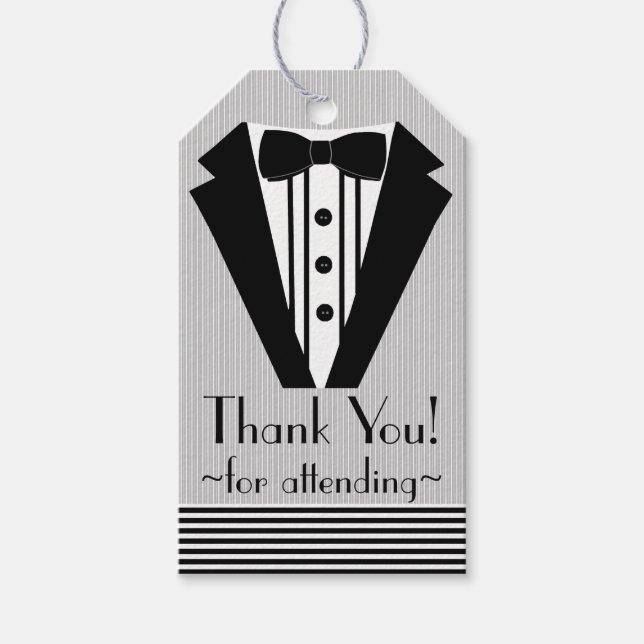Black Tuxedo Thank You- Gift Tags (Front)