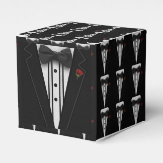 Black Tuxedo with Bow Tie Favour Box