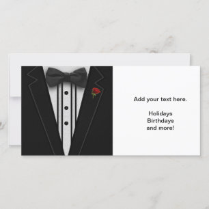 Black Tuxedo with Bow Tie Holiday Card