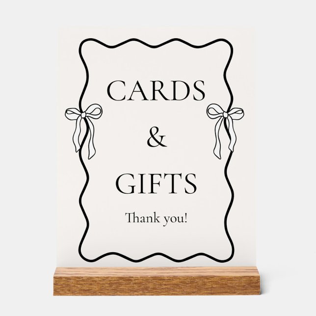 Black Tying the knot Bridal Shower Cards & Gifts Acrylic Sign (Creator Uploaded)