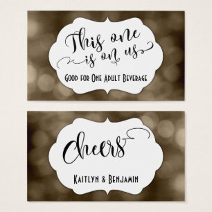 Black Type & Badge Sepia Bokeh Photo Drink Tickets