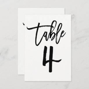 Black Type Trendy Modern Script Table Number 4