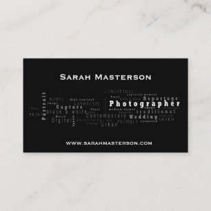 Black Typographic Photographer business card