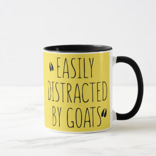 Black Typography Animal Lovers -Distracted by Goat Mug