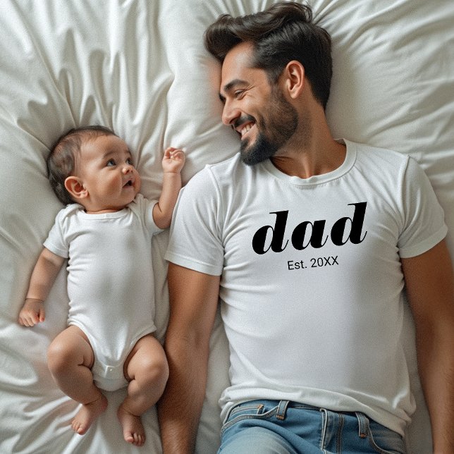 Black Typography Established Dad T-Shirt (Creator Uploaded)