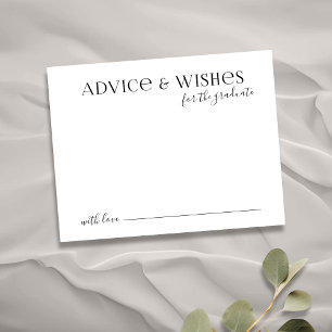 Black Typography Modern Graduate advice & wishes Card
