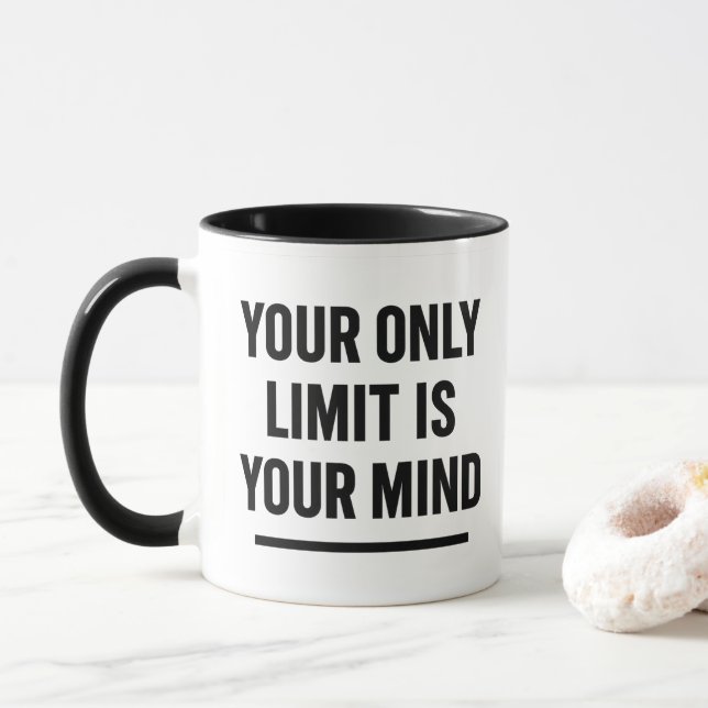 Black Typography Motivational Daily Reminder  Mug (With Donut)