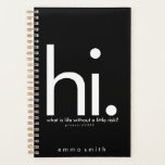 Black Typography Planner<br><div class="desc">Modern minimalist typography design in black for your planner. Makes a great personalised gift! Select the ''Customise it'' button to change text size text colour as you like it.</div>