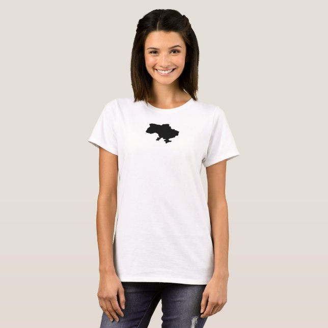 Black Ukrainian map T-Shirt (Front Full)