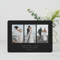 Black Ultra Minimal Triple Photo Wedding Flat