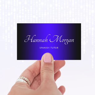Black Ultramarine Blue Elegant Ombre Business Card