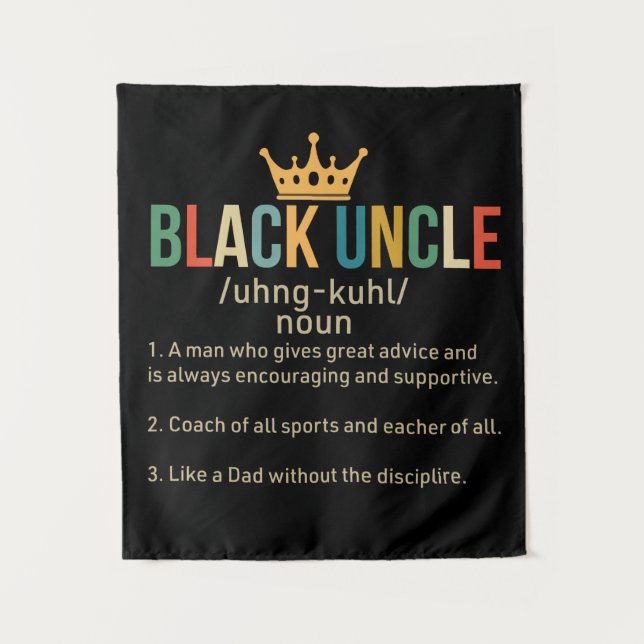 Black Uncle Definition Proud Uncle Tapestry (Front)