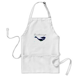 black underwater mermaid customised standard apron