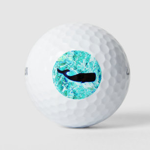 black underwater whale golf balls
