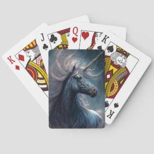 Black Unicorn Fantasy Art Playing Cards