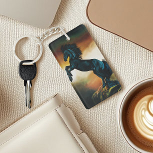Black Unicorn Fantasy Dance Key Ring